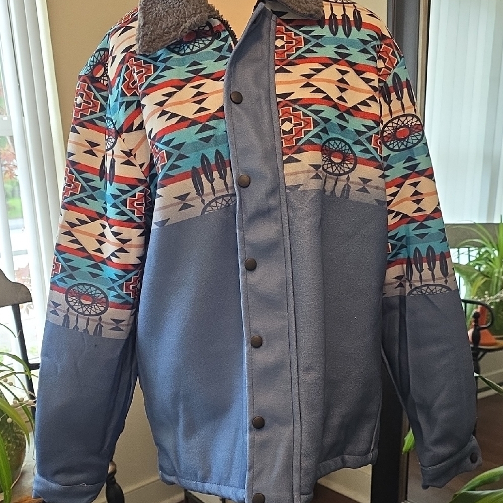 Men's Blue Patterned Jacket